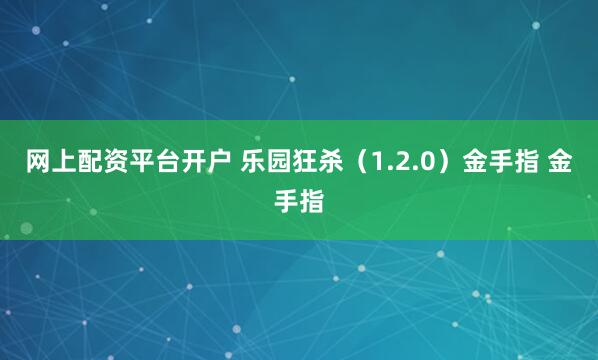 网上配资平台开户 乐园狂杀（1.2.0）金手指 金手指
